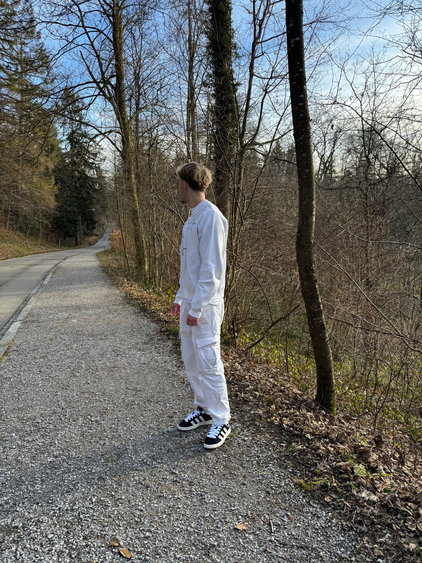 "PROTECT YOUR ENERGY" KNIT SWEATER - POWDER WHITE