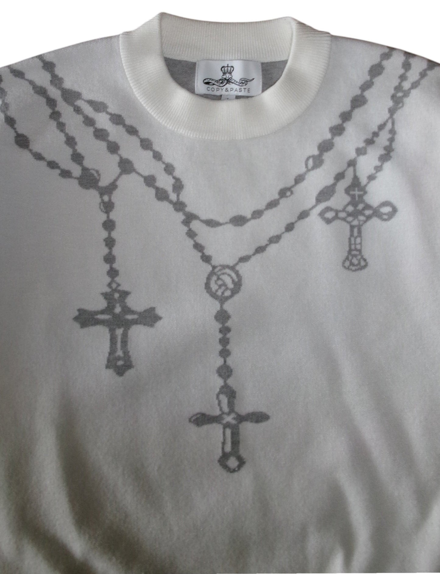 "PROTECT YOUR ENERGY" KNIT SWEATER - POWDER WHITE